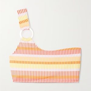 SOLID & STRIPED The Desi one-shoulder stretch-jacquard bikini top NWOT Z273-15